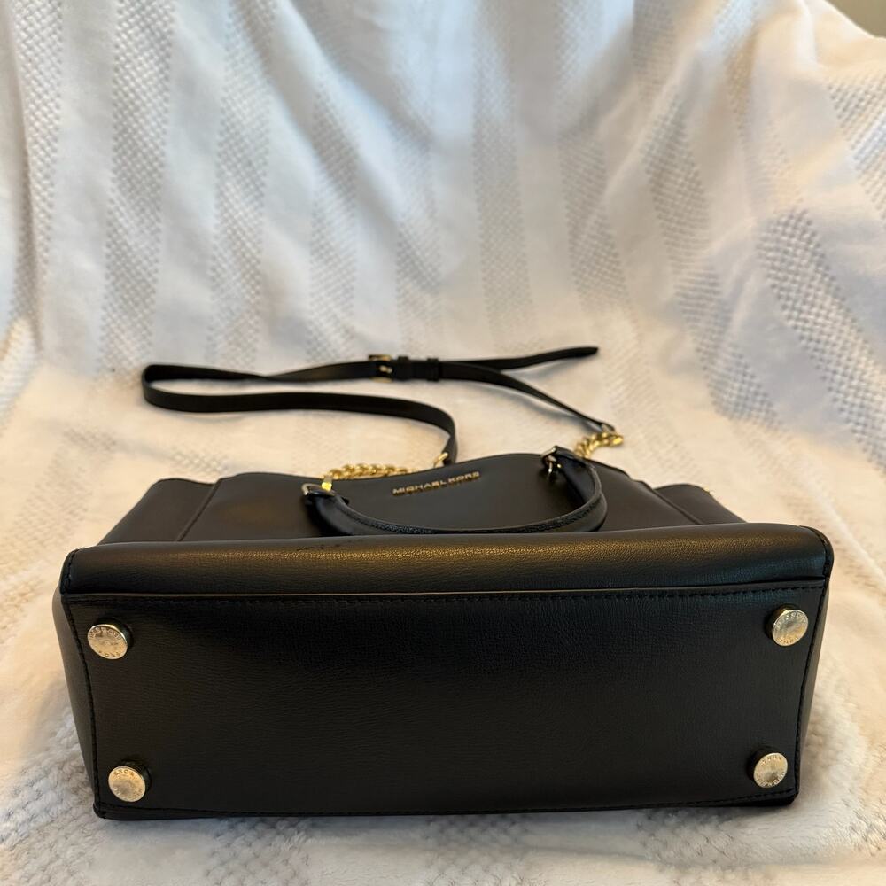 michael kors black gold crossbody purse - Picture 4 of 5